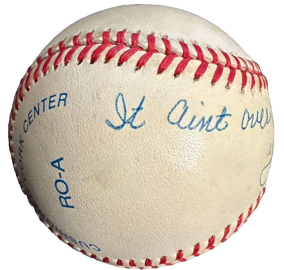 Yogi Berra Autographed OAL W/ "It Ain't Over Till It's Over" HOF Yankees BAS