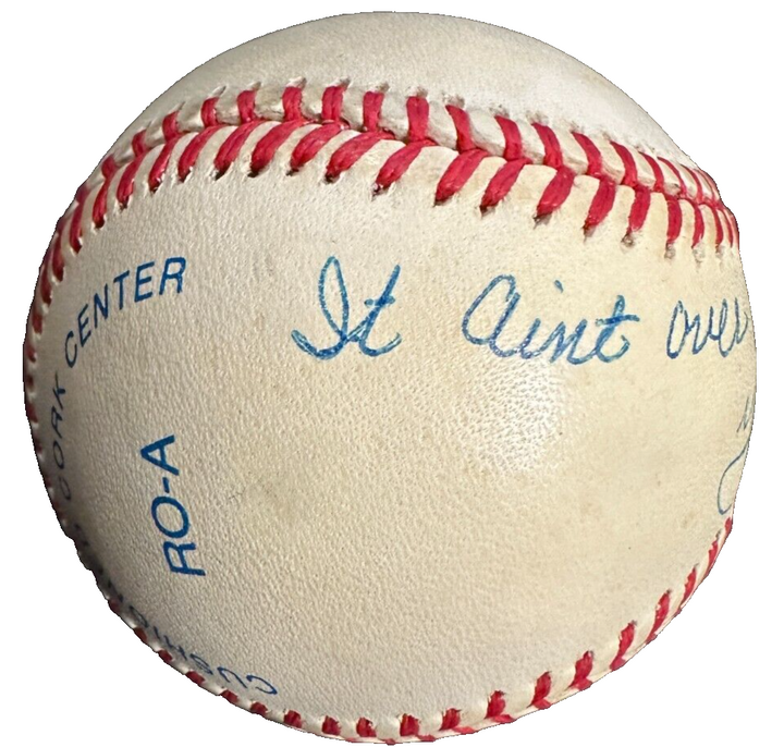 Yogi Berra Autographed OAL W/ "It Ain't Over Till It's Over" HOF Yankees BAS