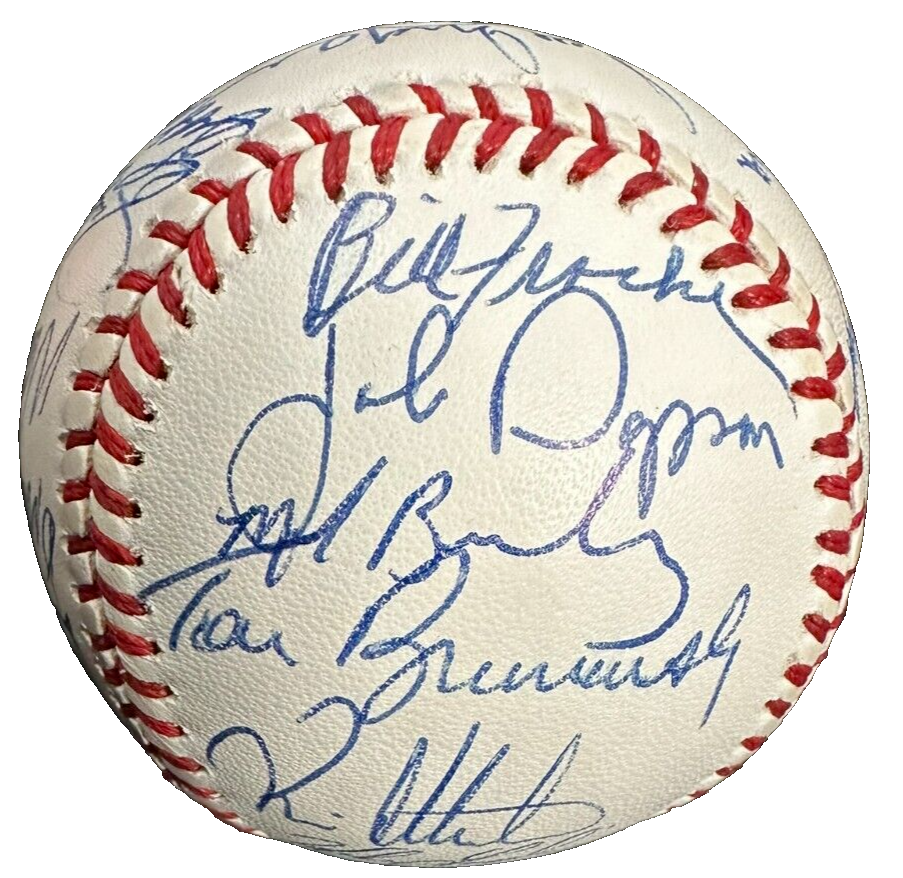 1991 Boston Red Sox Team Autographed Baseball Clemens Boggs Boddicker