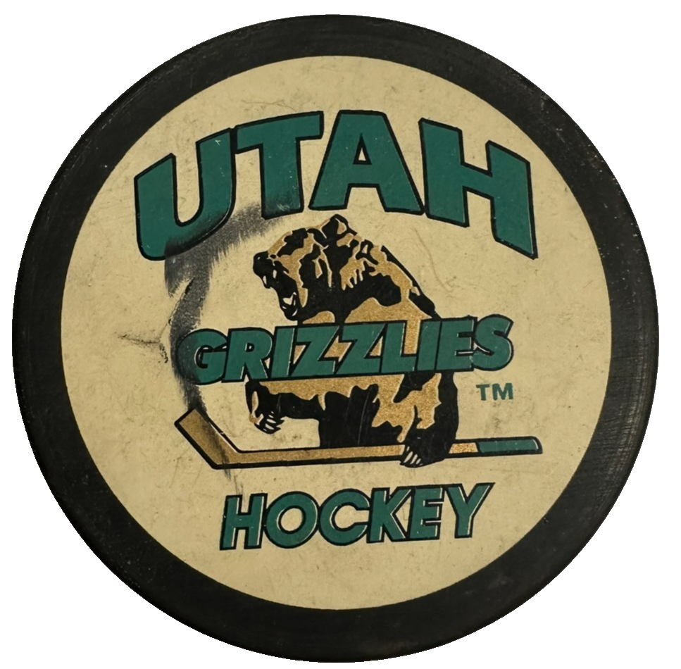 Vintage Utah Grizzlies Official Hockey Puck IHL