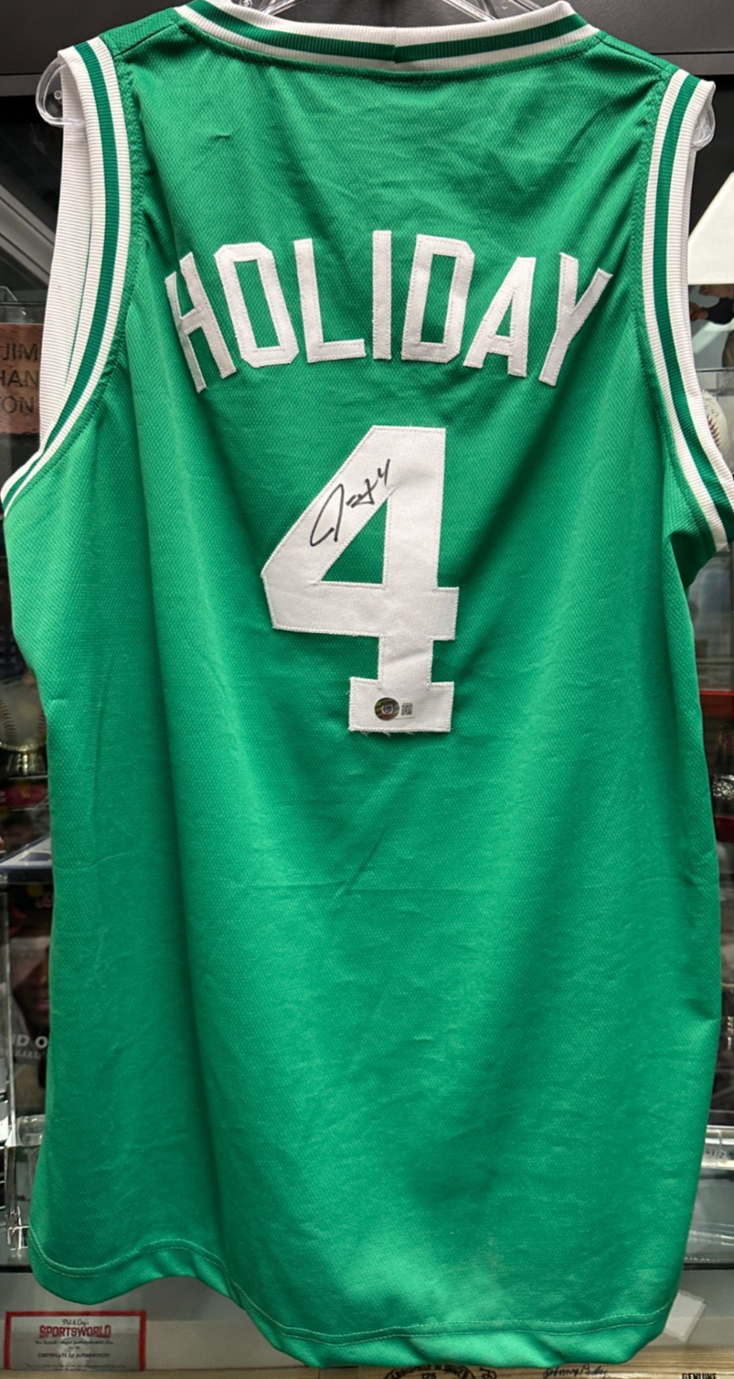 Jrue Holiday Autographed Boston Celtics Custom Road Jersey BAS