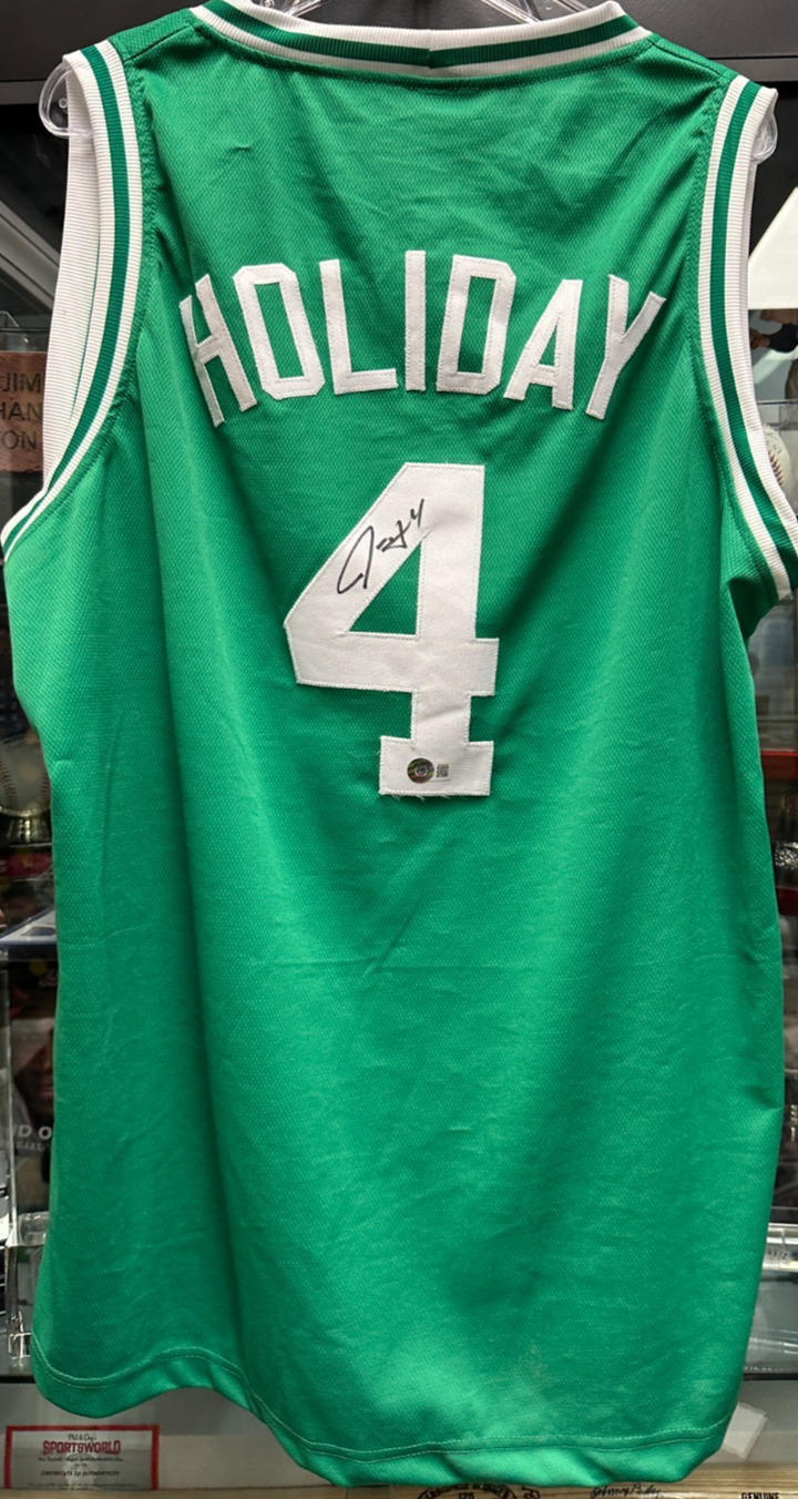 Jrue Holiday Autographed Boston Celtics Custom Road Jersey BAS