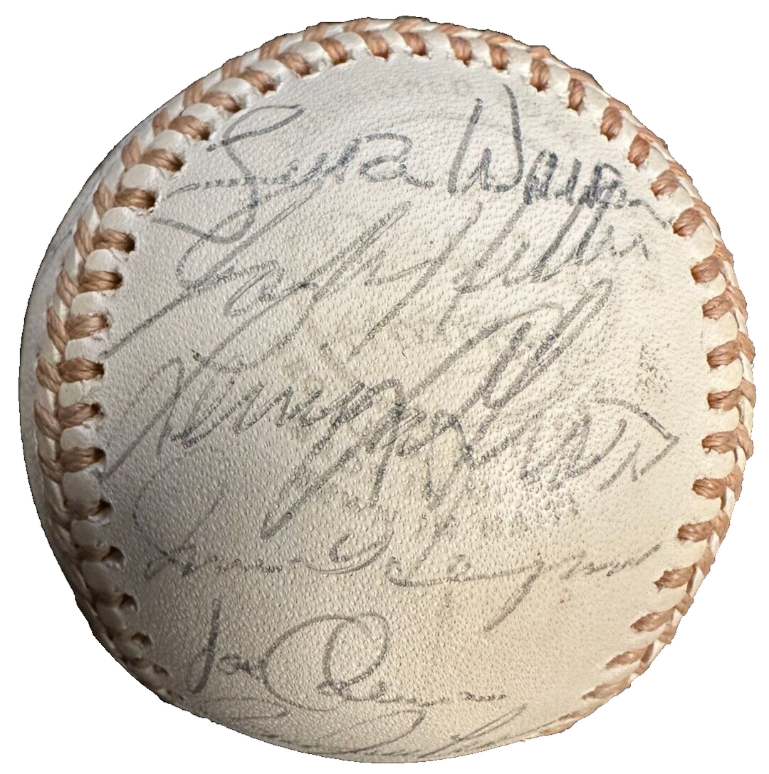 1974 Detroit Tigers Team Autographed Baseball Kaline Brown Lolich