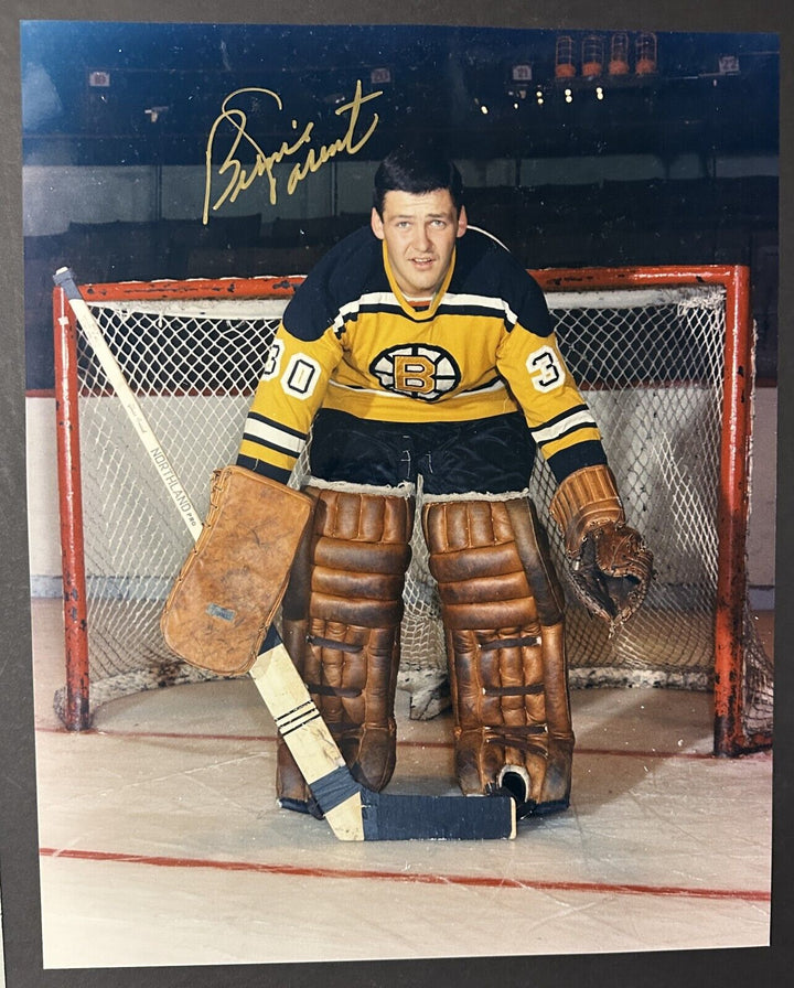 Bernie Parent Autographed 16x20 Photo Boston Bruins HOF