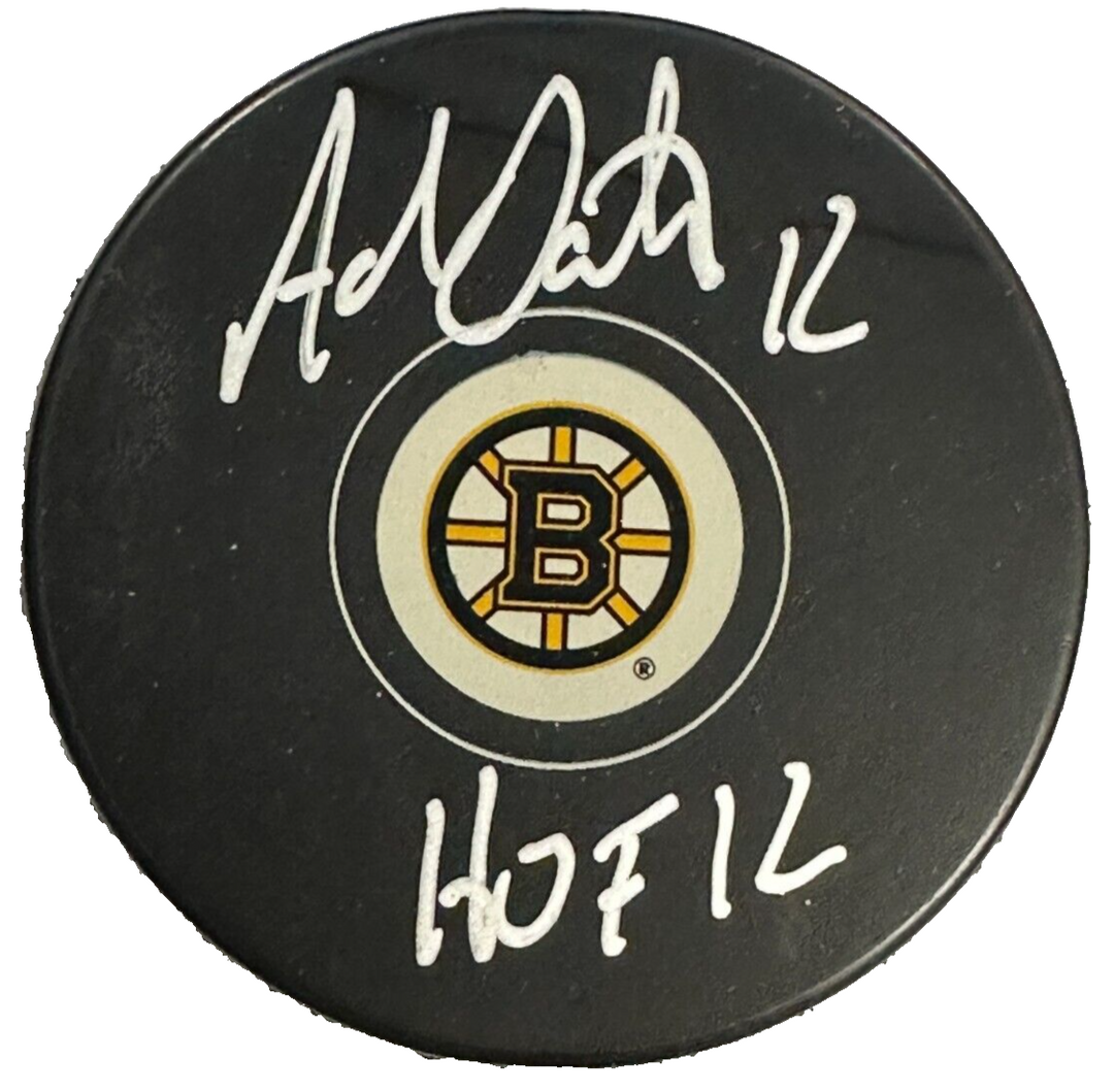 Adam Oates Autographed Boston Bruins Hockey Puck W/ HOF 2012
