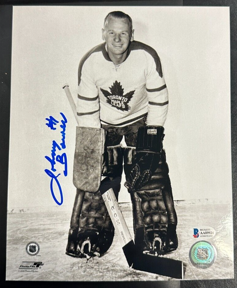 Johnny Bower Autographed Toronto Maple Leafs 8x10 Photo BAS