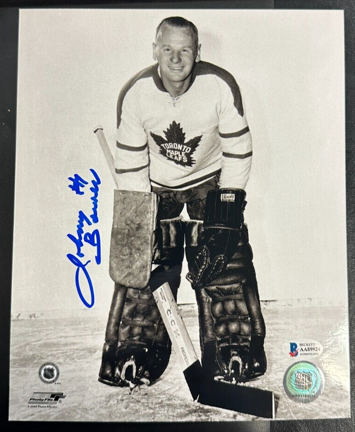 Johnny Bower Autographed Toronto Maple Leafs 8x10 Photo BAS