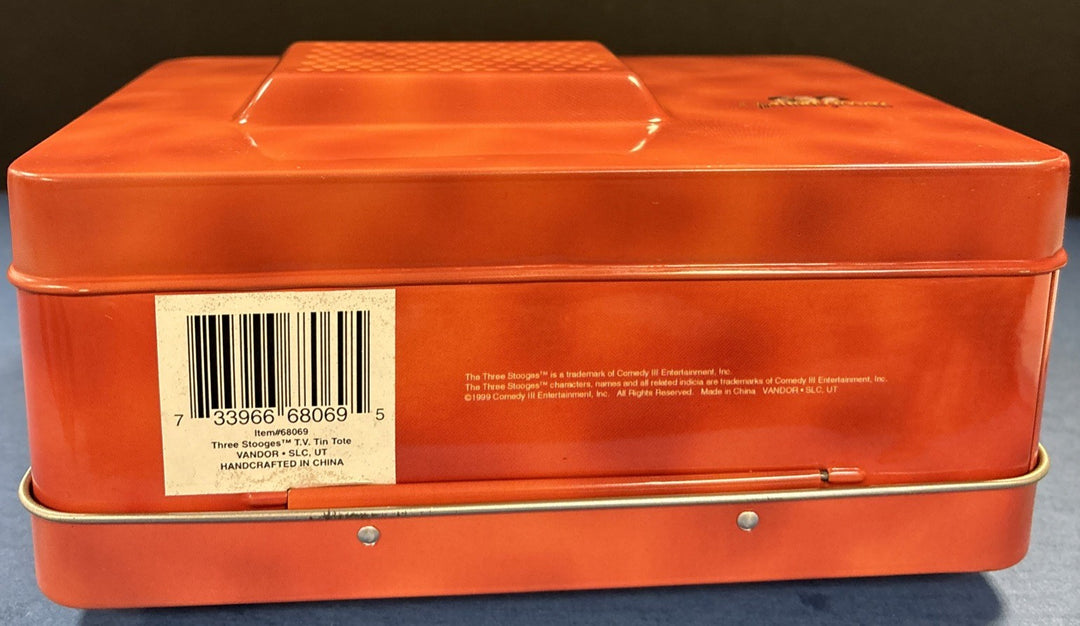 The Three Stooges Comedy Tin Lunch Box Collectible Vintage COA