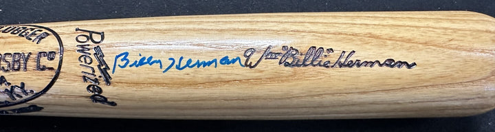 Billy Herman Autographed Louisville Slugger Baseball Bat HOF Chicago Cubs
