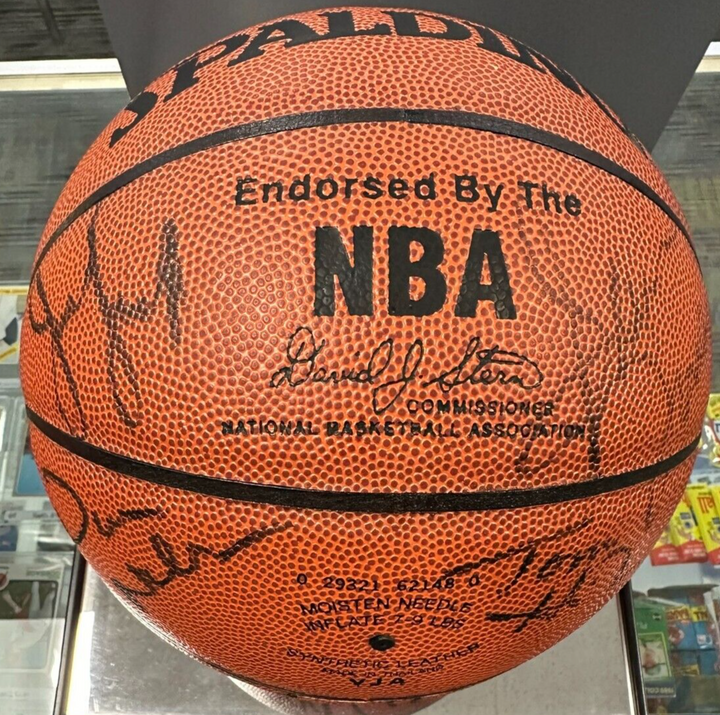 Boston Celtics Hall of Famers Signed Basketball Russell Bird Heinsohn Tiny JSA