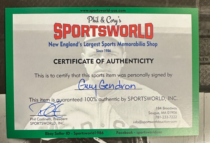 Guy Gendron Autographed Vintage New York Rangers 8x10 Photo NHL