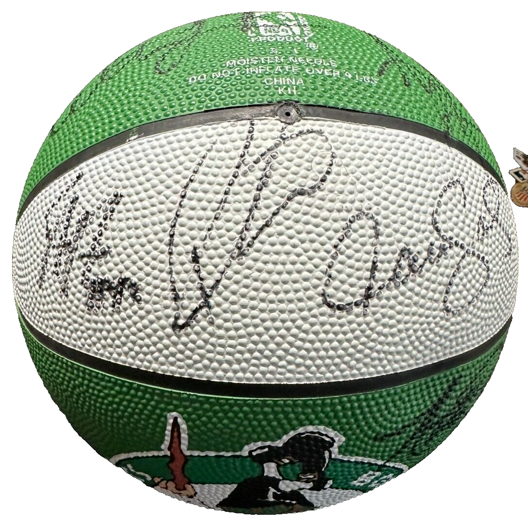 1995-96 Boston Celtics Team Autographed Basketball DJ Jones Radja