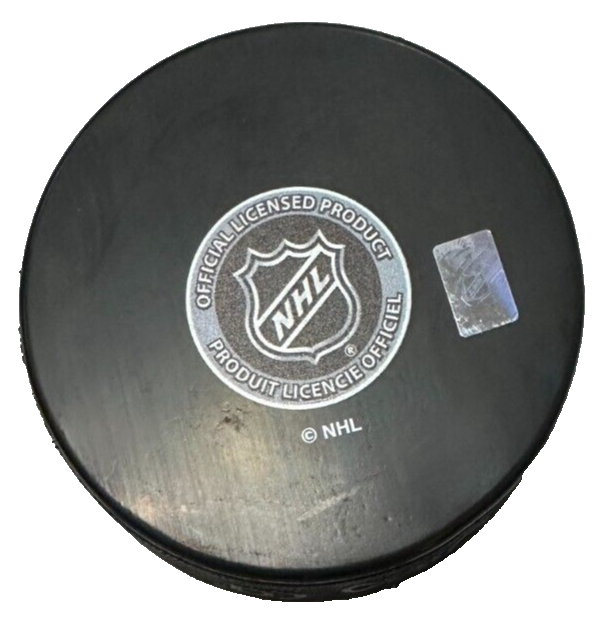 John Blum Autographed Boston Bruins Hockey Puck NHL
