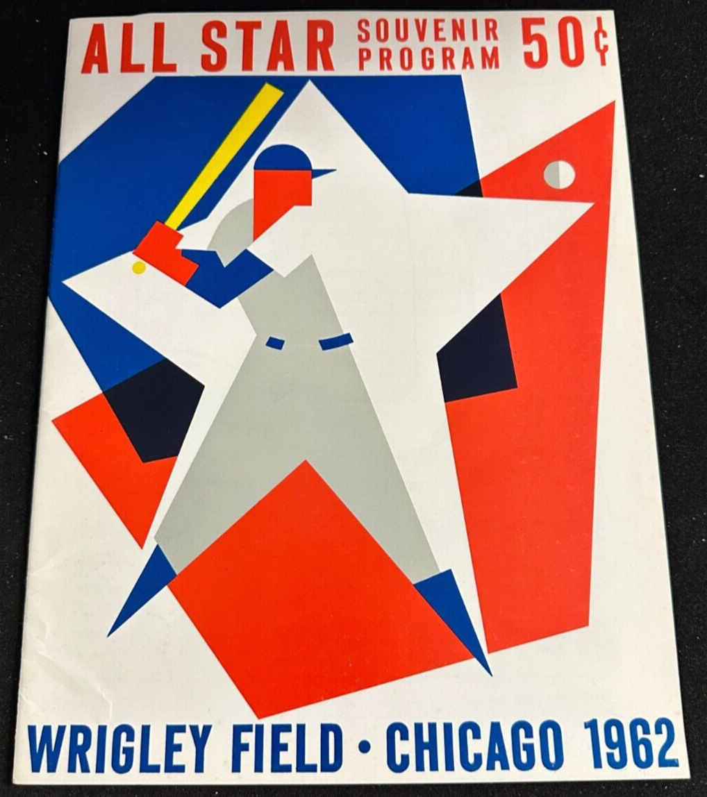 1962 MLB Baseball All-Star Game Program Wrigley Field 3-1 NL Clemente 3 Hits