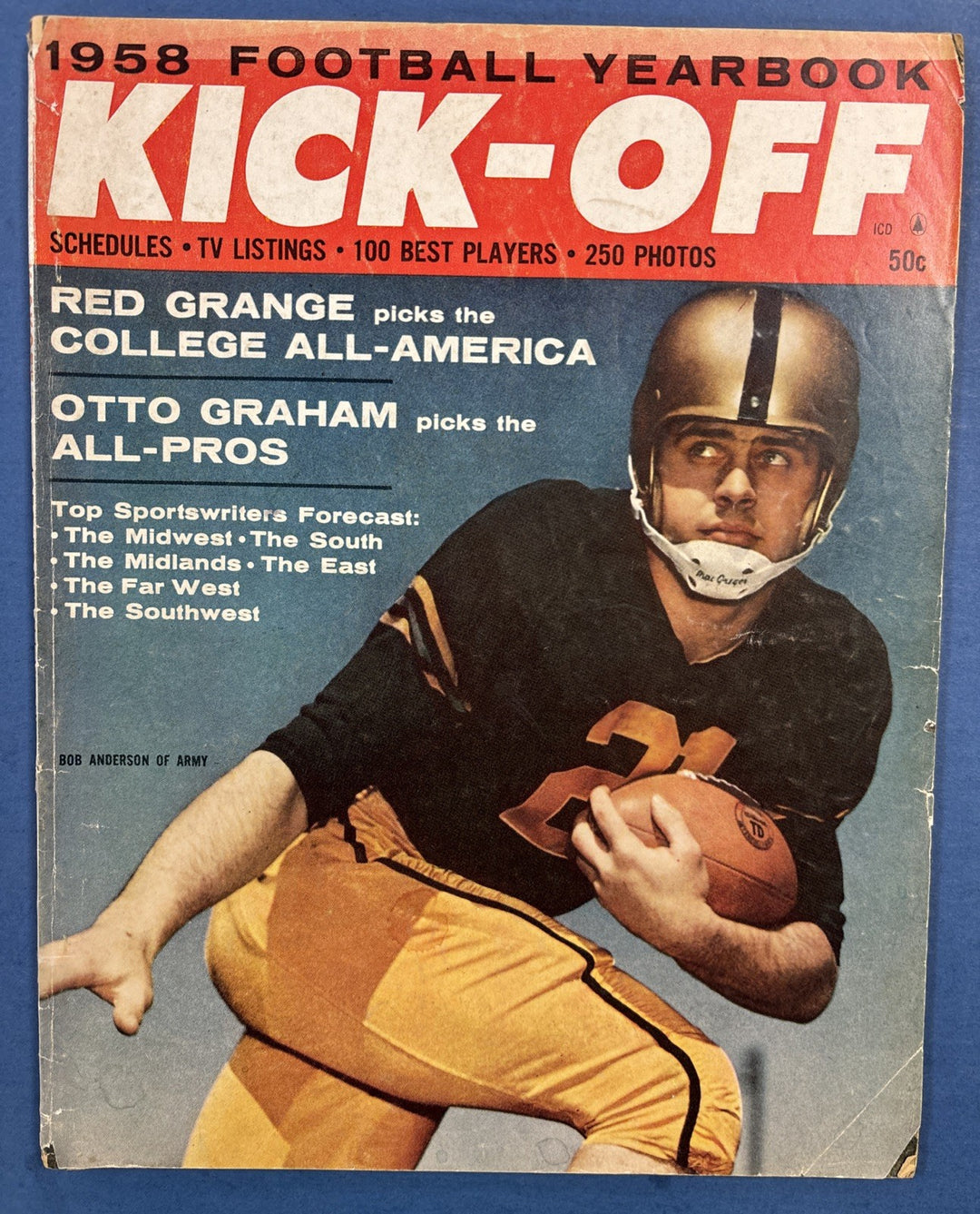 1958 Kick-Off Football Yearbook Magazine Bob Anderson Army