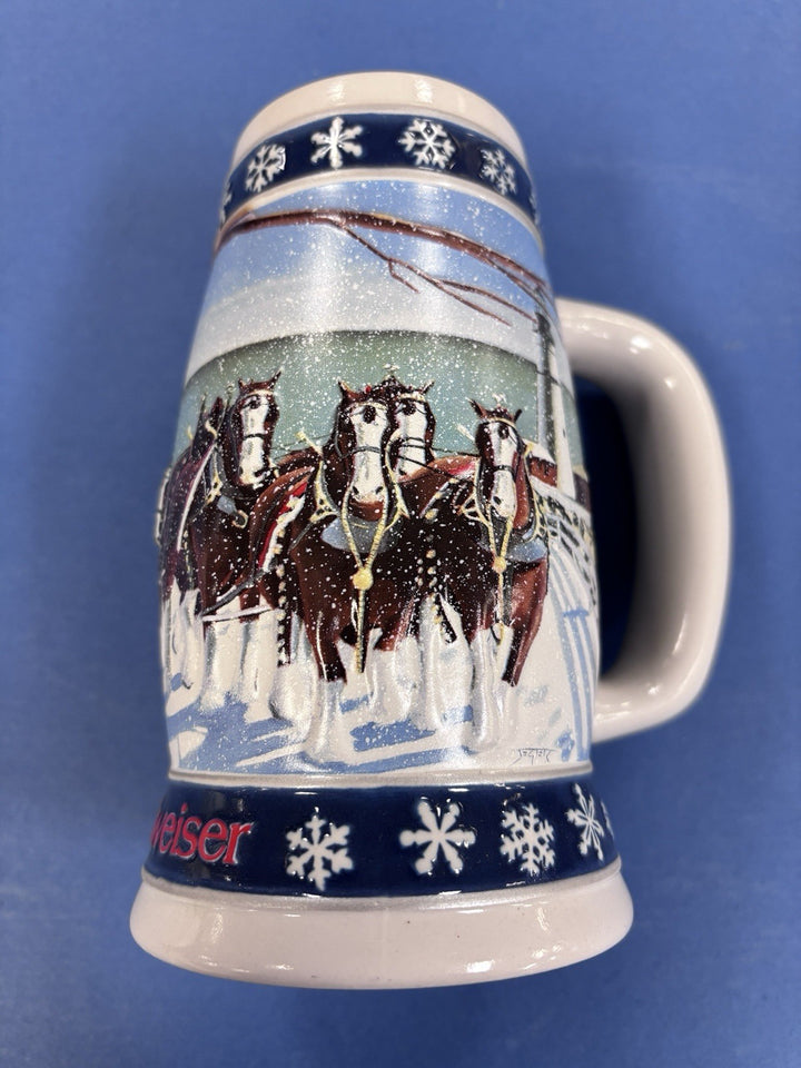 1995 Budweiser Holiday Christmas Stein Mug Collector Series