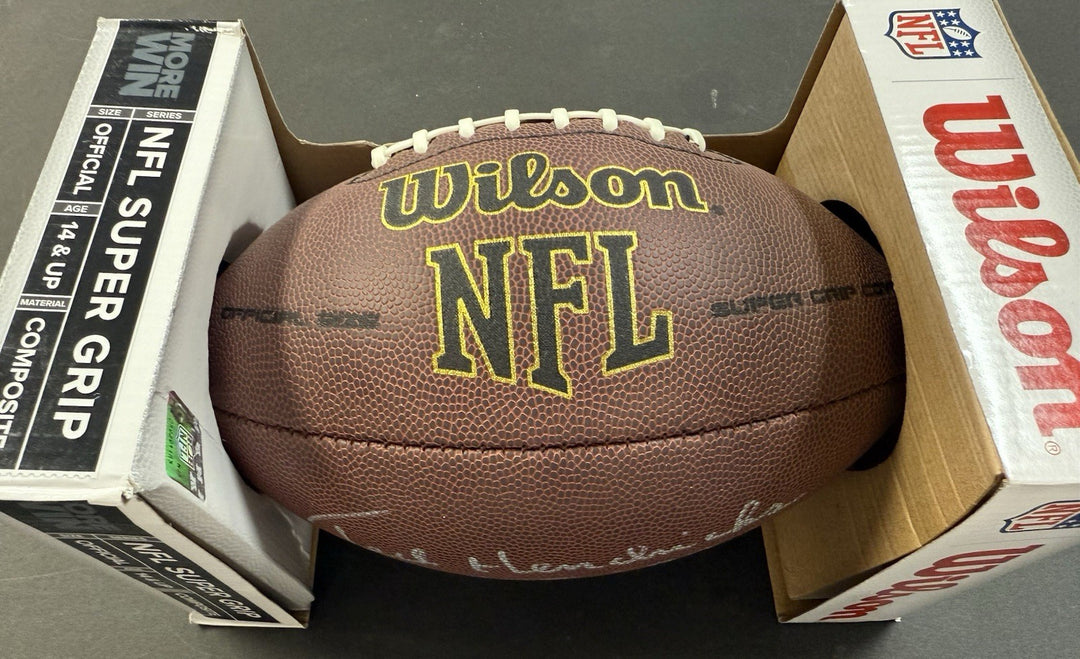 Ted Hendricks Signed Wilson Football HOF 90 Inscription COA 