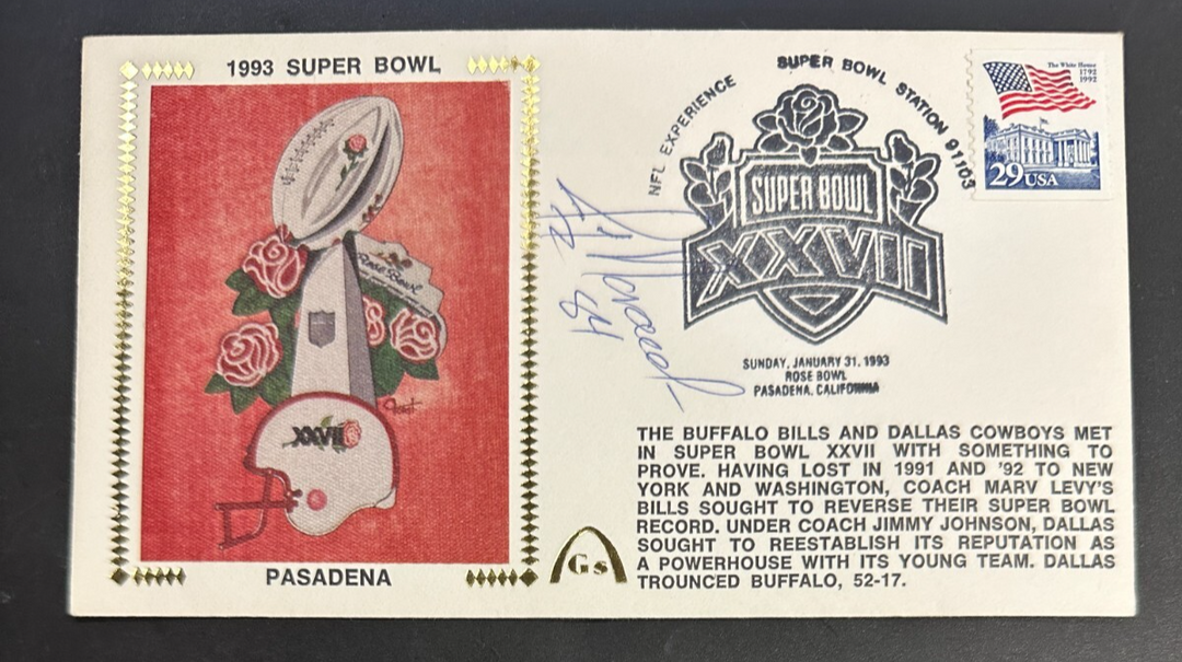 Jay Novacek Autographed 1993 Gateway FDC Cachet Super Bowl XXVII Cowboys