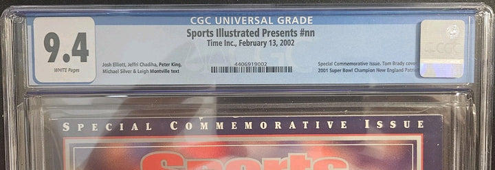 Tom Brady 2001 Super Bowl Champion Commemorative Sports Illustrated CGC 9.4