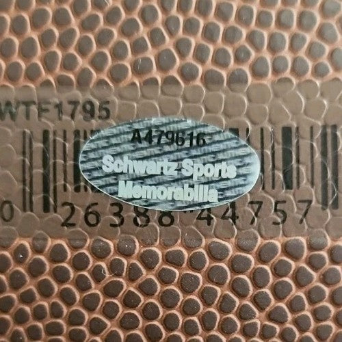 Jimbo Covert Signed HOF Inscribed Wilson NFL Bronze Football Schwartz COA