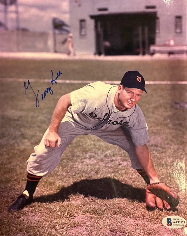 George Kell Autographed 8x10 Photo Detroit Tigers HOF BAS