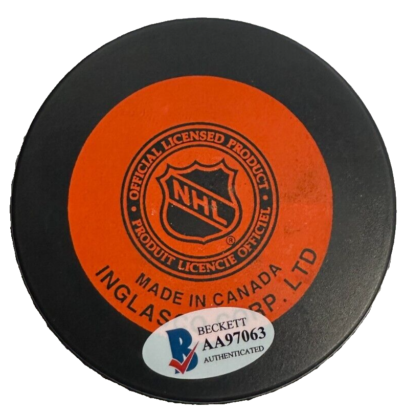 Ken Linesman Autographed Edmonton Oilers Hockey Puck BAS