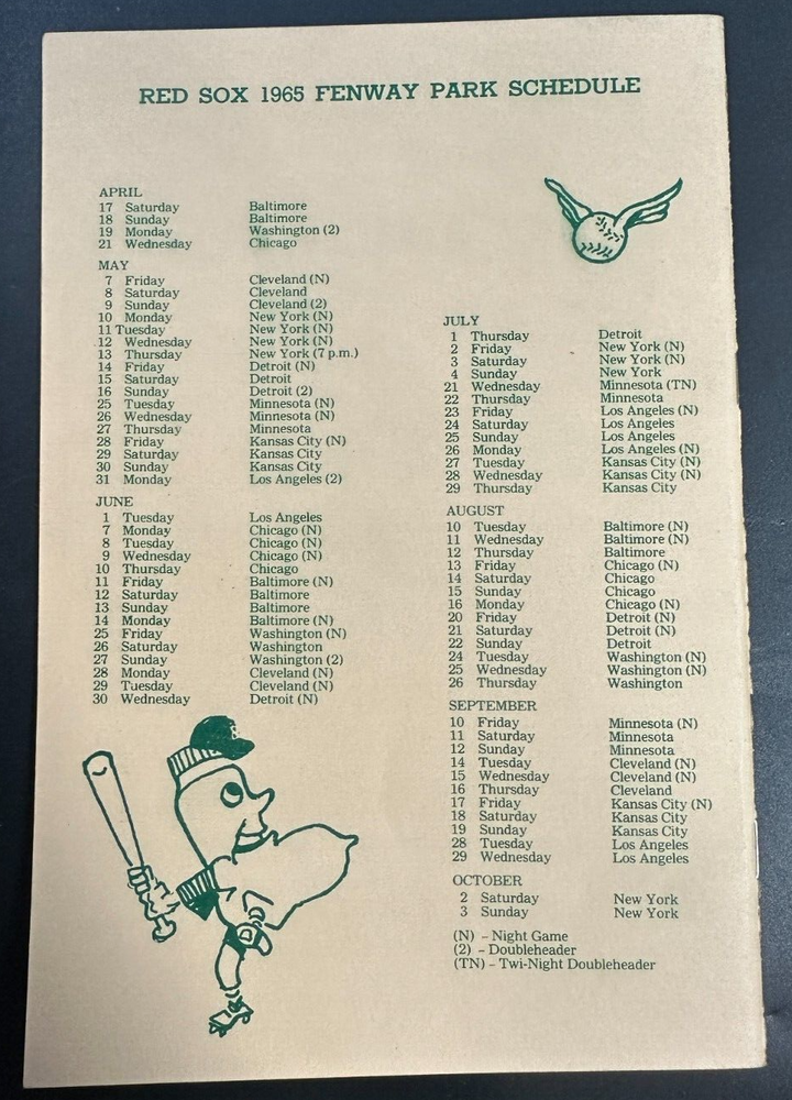 Jan 28, 1965 26th Annual Baseball Writers Association America Dinner Program