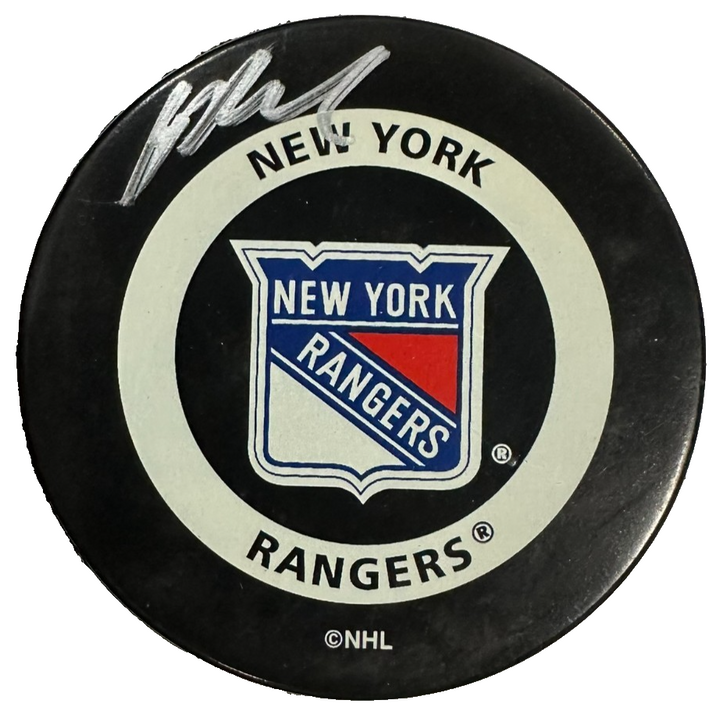 Pavel Bure Autographed New York Rangers Official Game Puck BAS NHL