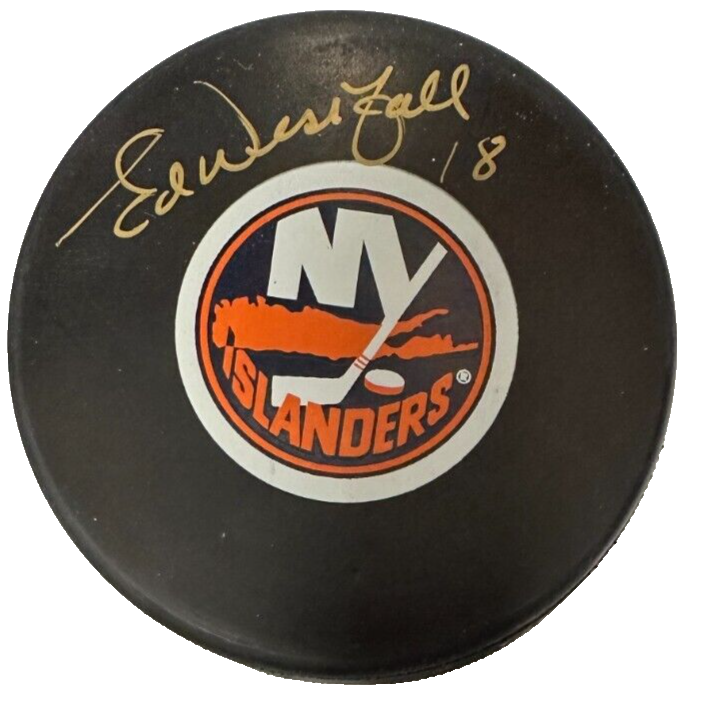 Ed Westfall Autographed New York Islanders Hockey Puck BAS NHL
