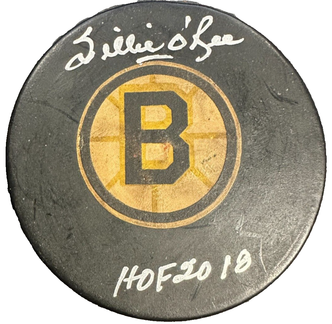 Willie O’Ree Autographed 1960's Boston Bruins Art Ross Puck W/ HOF 2018