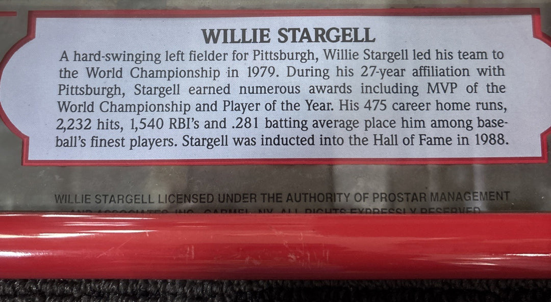 Willie Stargell HOF Pirates Seagrams 7 Vintage Framed Bar Mirror 21x17in