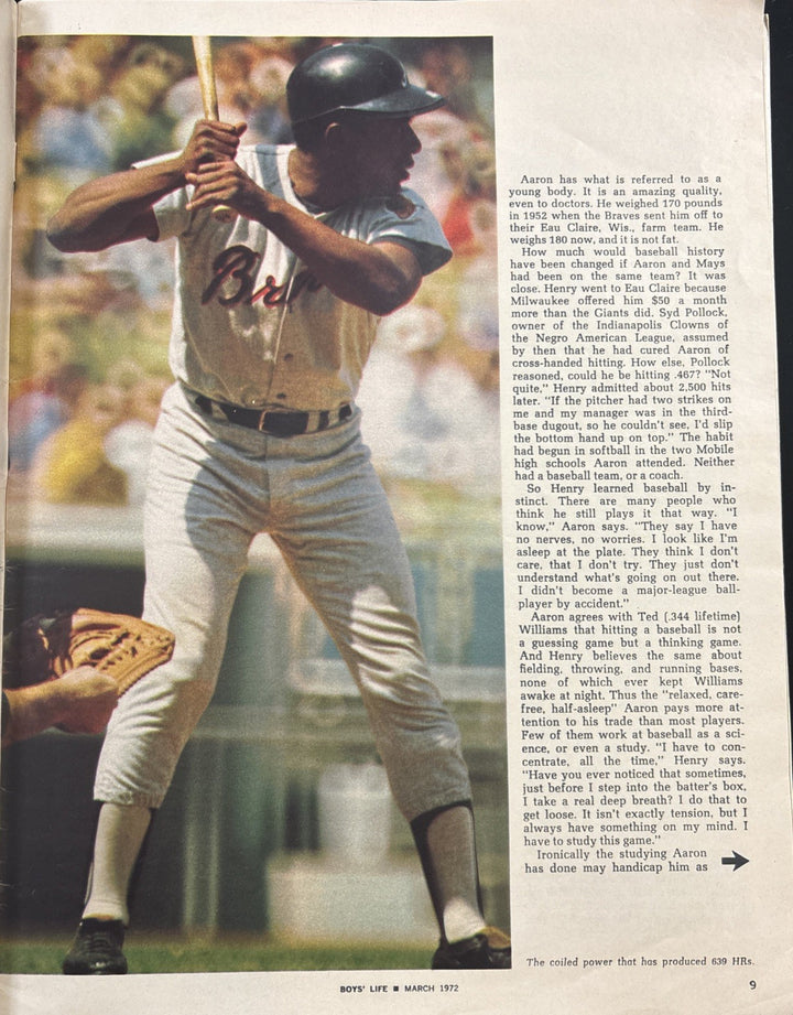 March 1972 Boys Life Magazine Henry Aaron Cover