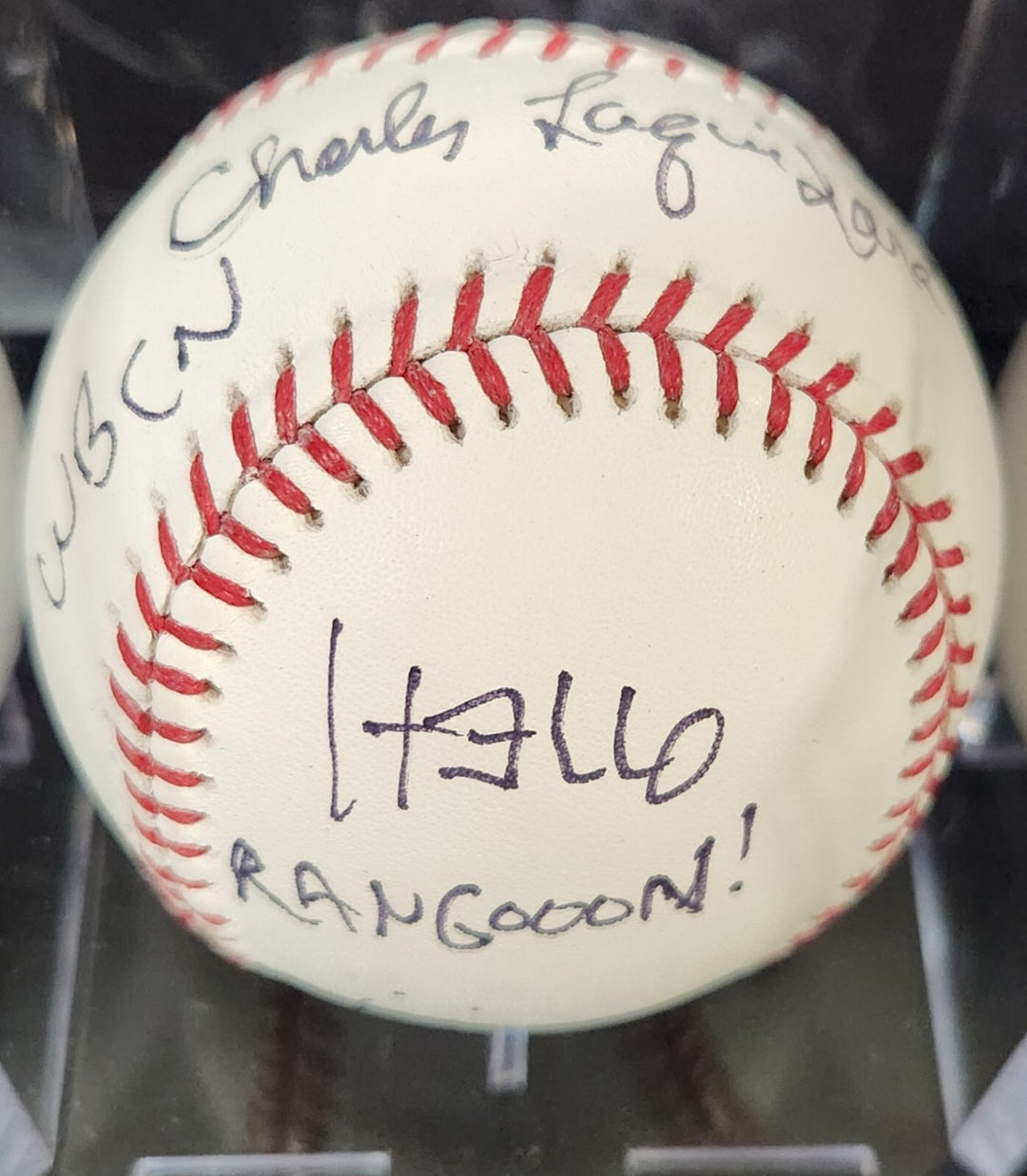 Charles Laquidara Signed Inscribed 2013 World Series Baseball WBCN Host COA