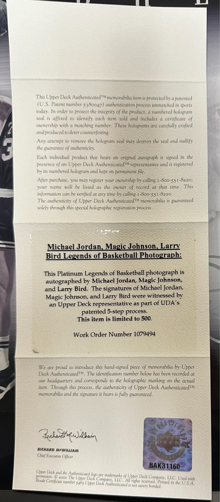 Michael Jordan Magic Johnson Larry Bird Legends of Basketball Signed UDA 12/500