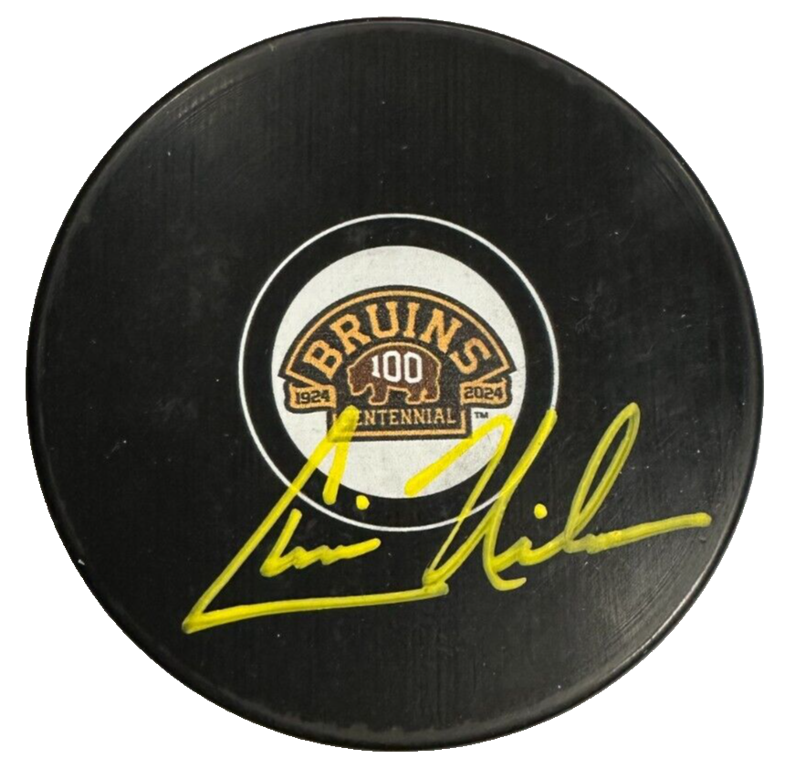 Chris Nilan Autographed Boston Bruins 100th Anniversary Puck NHL