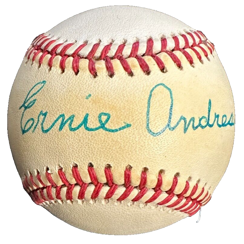 Ernie Andres Autographed American League Baseball 1946 Red Sox BAS