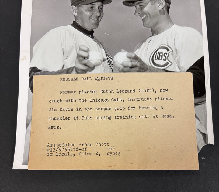 1955 Original 7x9 Newspaper Wire Photo Dutch Leonard Jim Davis Chicago Cubs