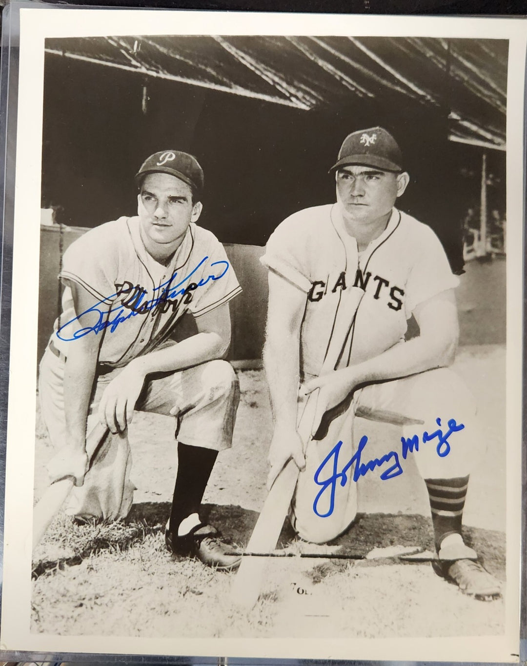Johnny Mize & Ralph Kiner Signed 8x10 Photo Giants Pirates HOF COA