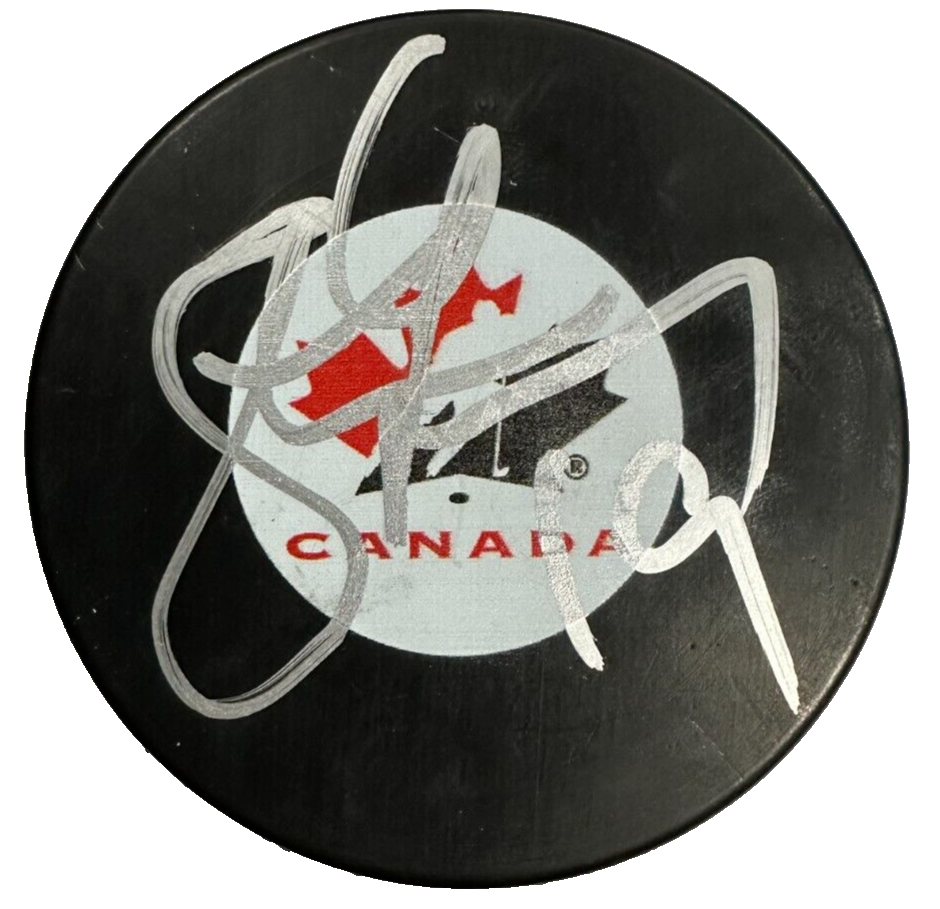 Steve Yzerman Autographed Team Canada Hockey Puck Red Wings JSA