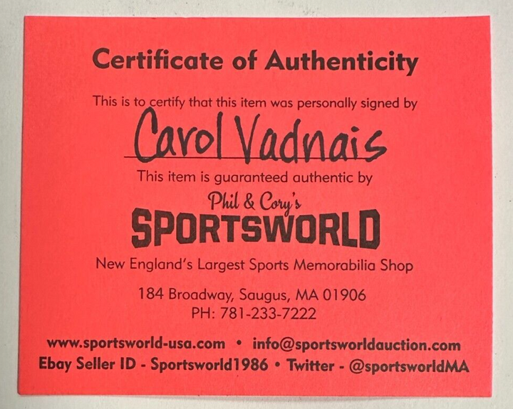 Carol Vadnais Autographed New Jersey Devils Hockey Puck NHL