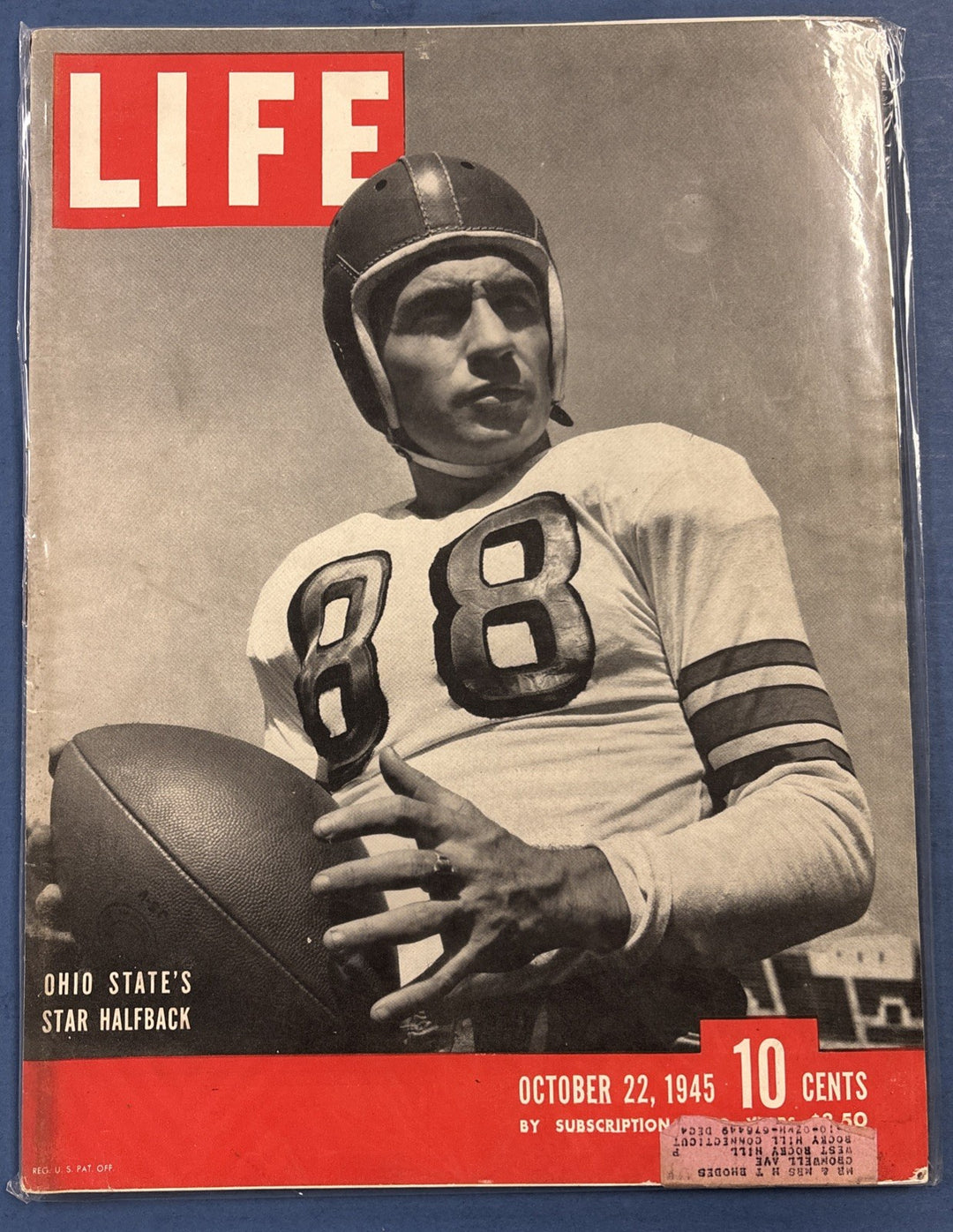 Life Magazine Vintage Ohio States Star Halfback  October 22 1945