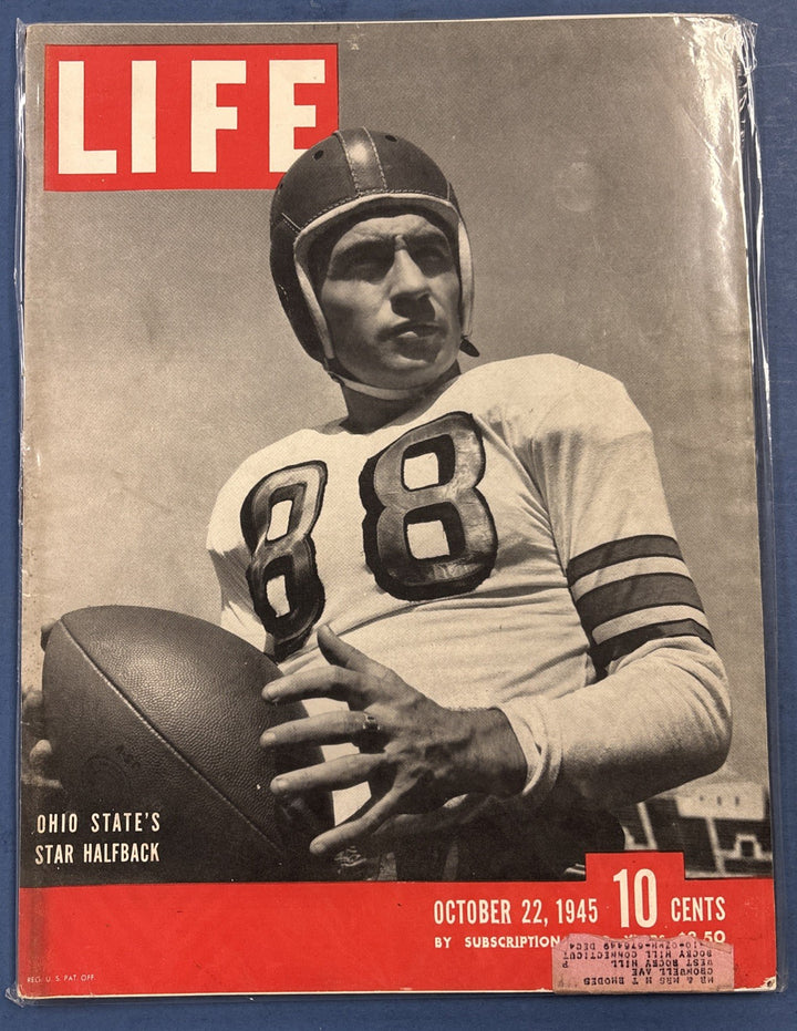 Life Magazine Vintage Ohio States Star Halfback  October 22 1945