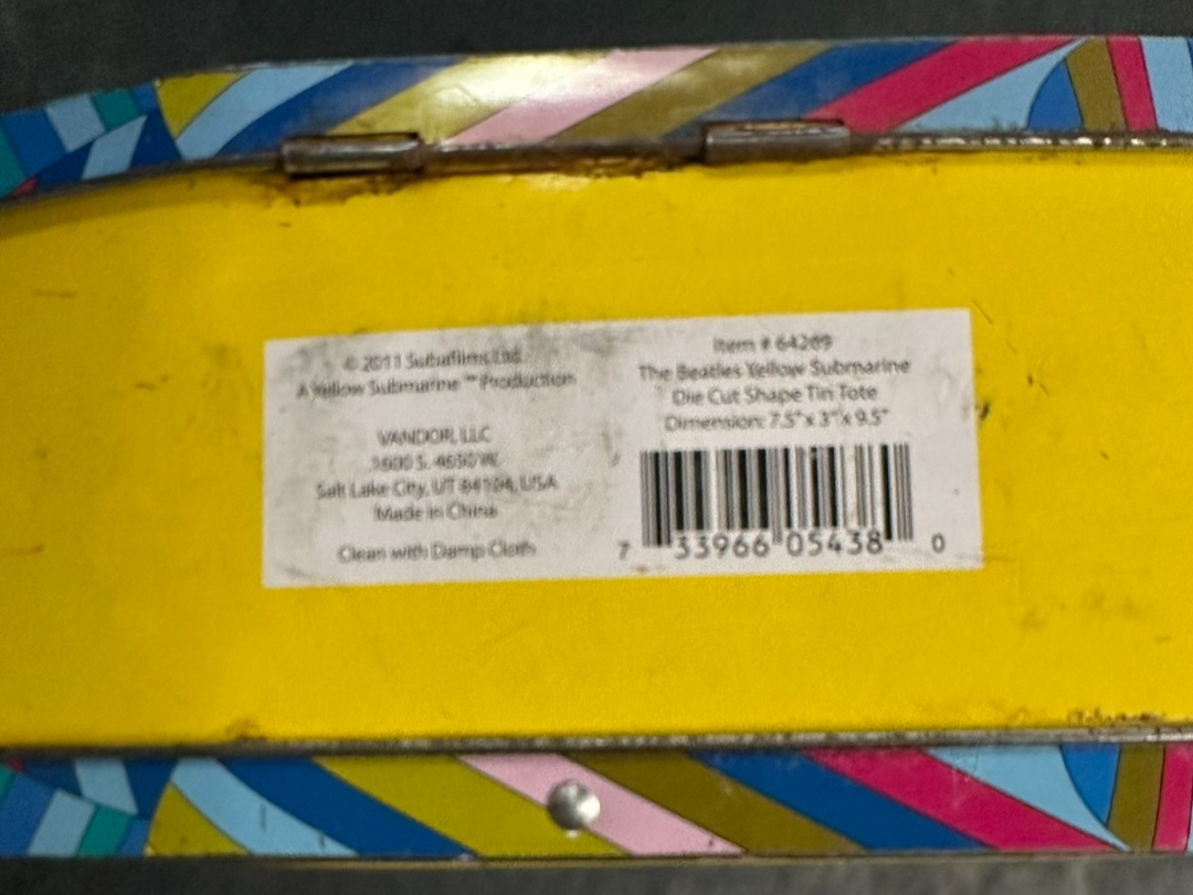 The Beatles Yellow Submarine Die Cut Metal Tin Lunchbox 2011