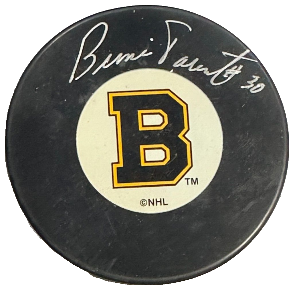 Bernie Parent Autographed Boston Bruins Puck HOF BAS