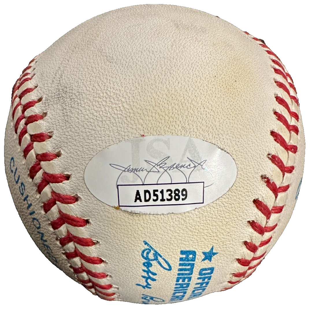 Nolan Ryan Autographed Bobby Brown Amercian League Baseball JSA
