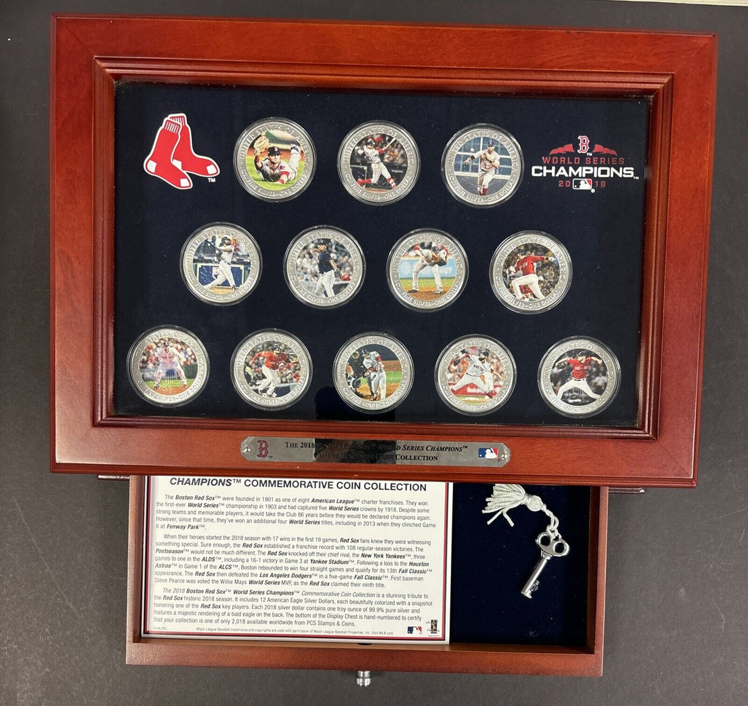 2018 PCS Boston Red Sox 12 Silver Eagle Coin Set 304/2018 Betts Devers Sale