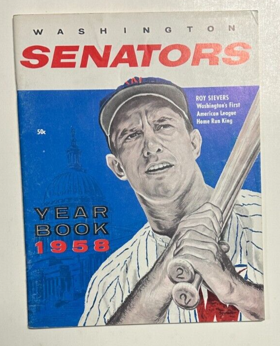 1958 Washington Senators Yearbook Killebrew Herzog Sievers Allison