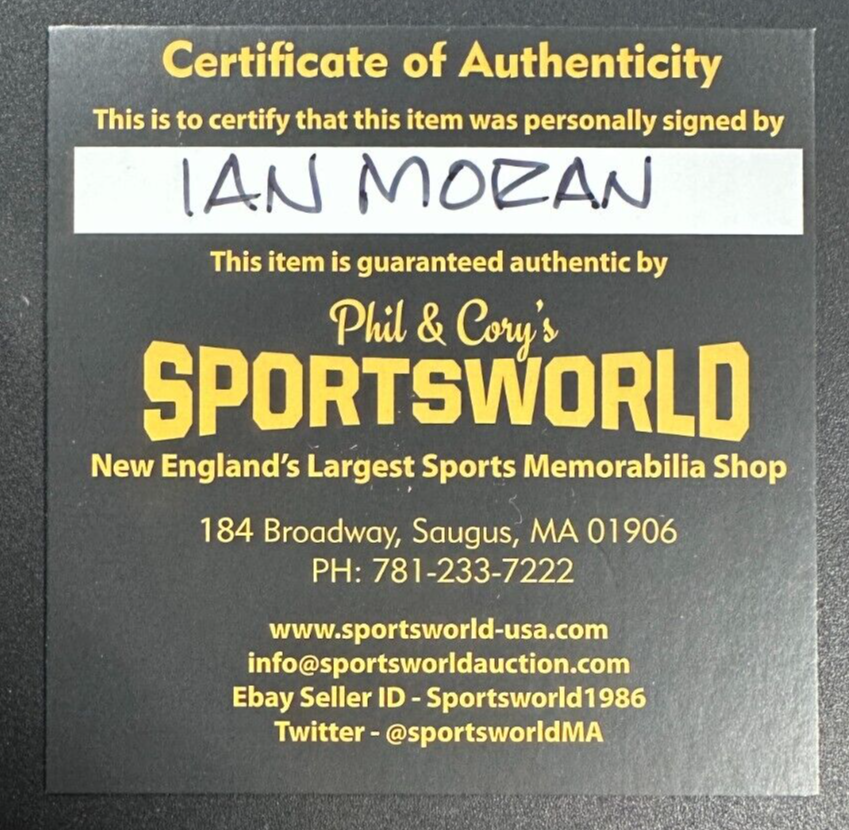Ian Moran Autographed Boston Bruins Hockey Puck NHL