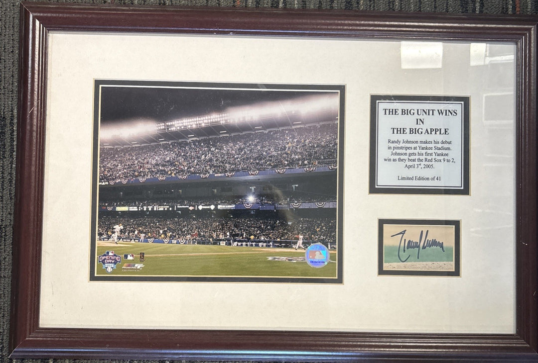 Randy Johnson New York Yankees Photo W/ Autograph Cut Limited Edition Of 41