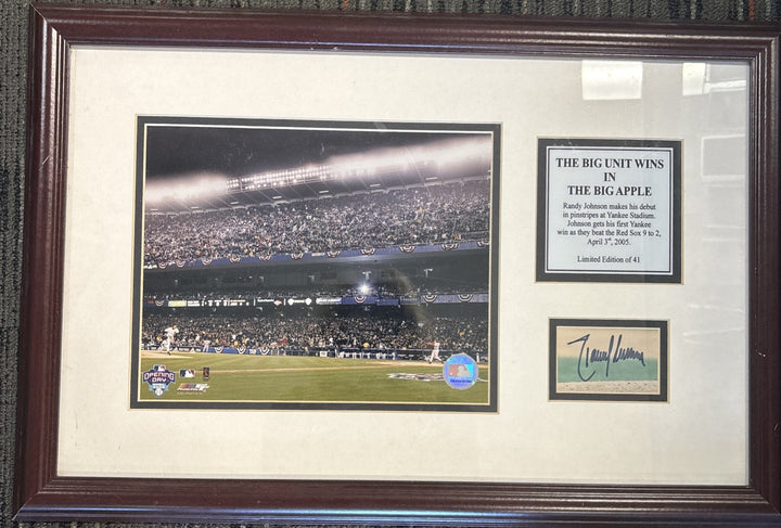Randy Johnson New York Yankees Photo W/ Autograph Cut Limited Edition Of 41